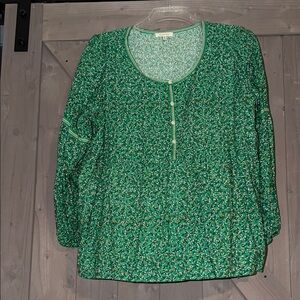 Max Studio Emerald Floral Blouse
